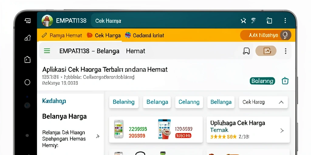 Tampilan antarmuka aplikasi Cek Harga EMPATI138 yang user-friendly.