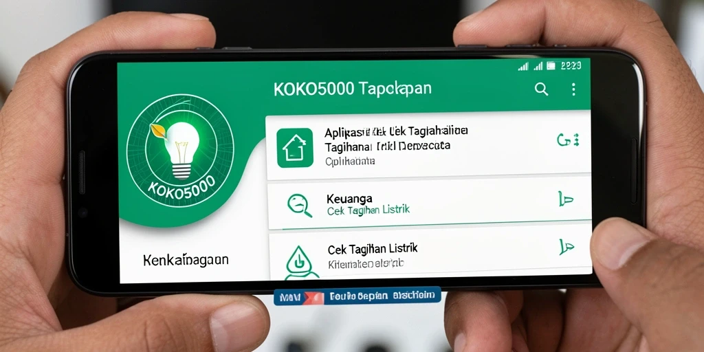 Antarmuka utama KOKO5000 untuk cek tagihan listrik.