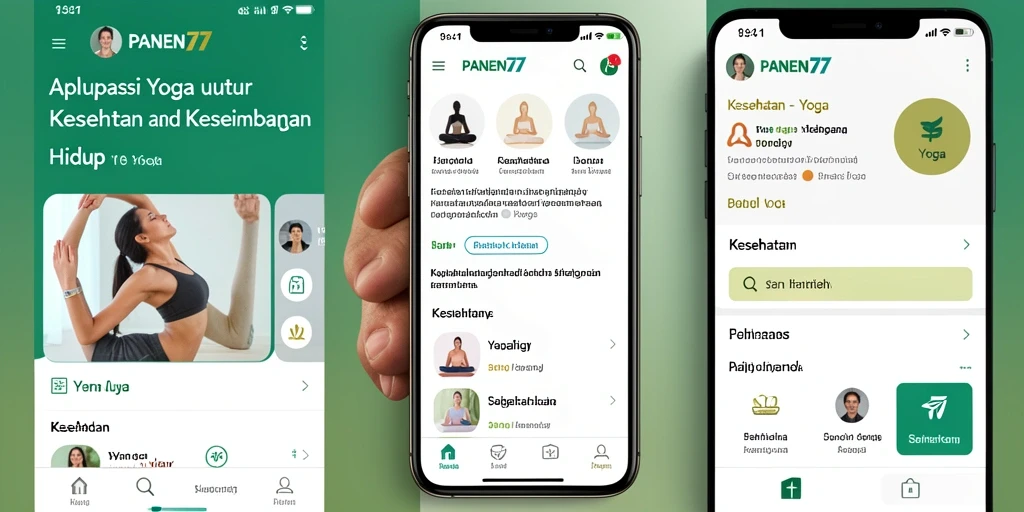 Tampilan antarmuka pengguna PANEN77 untuk latihan Yoga.