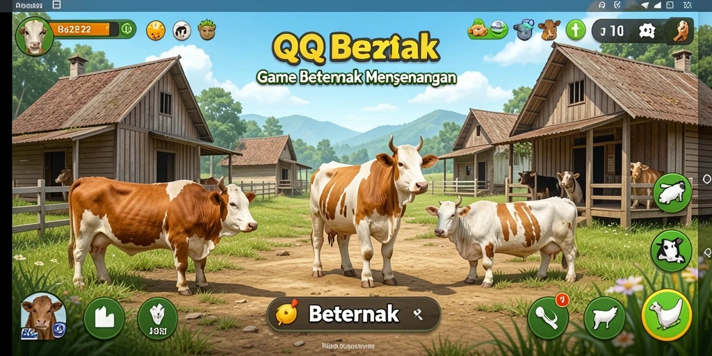Tampilan antarmuka permainan Beternak QQ222 yang menarik.