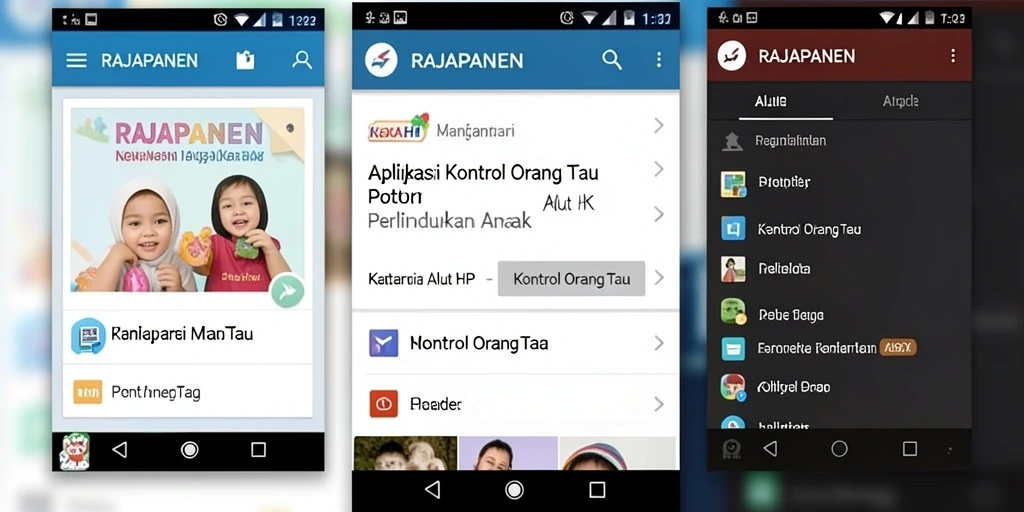 Antarmuka intuitif RAJAPANEN untuk kontrol orang tua yang efisien.