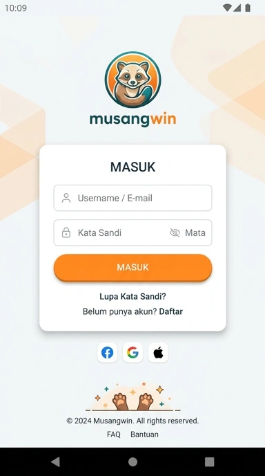 Masuk Akun Musangwin untuk Pengguna Android